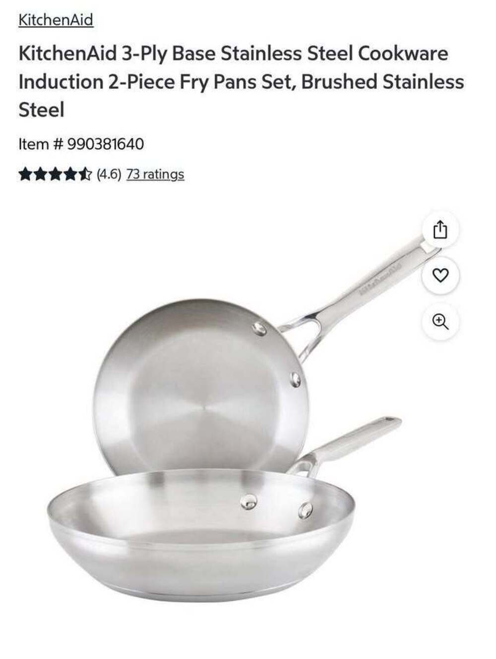 KitchenAid Stainless Steel 3-Ply Base Twin Pack Set